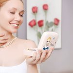 Boîte à bijoux en cuir personnalisée avec nom pour femme, fleur de naissance et dessin animé, accessoires de voyage portables, cadeau d'anniversaire e