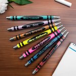Epoxy Glitter Crayon Teacher Pen, Personalized Name Ballpoint Pens For Student Back To School Gifts.