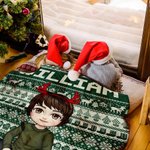 Personalizzato fiocco di neve renna personaggio dei cartoni animati morbida coperta con nome Home Decor regalo di Natale per ragazzi ragazze famiglia
