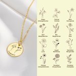 Personalisierte Geburtsblume Halskette mit 1-3 Namen Gravur Geburtstag Weihnachten Schmuck Geschenk für Freundin Damen