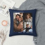 Personalisierter Mehrfarben Foto-Kissenbezug mit Text Geburtstag Hauseinweihung Kissen Deko Geschenk für Paar Familie