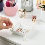 Personalised Cartoon Character Birth Flower Bouquet Ceramic Trinket Jewellery Dish with Name Birthday Bridesmaid Party Wedding Gift for Women