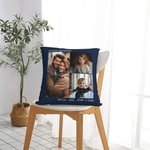 Personalisierter Mehrfarben Foto-Kissenbezug mit Text Geburtstag Hauseinweihung Kissen Deko Geschenk für Paar Familie