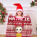 Personalizzato fiocco di neve renna personaggio dei cartoni animati morbida coperta con nome Home Decor regalo di Natale per ragazzi ragazze famiglia