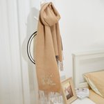 Écharpe Personnalisée avec Nom et Signe Astrologique Brodés à la Main Essentiel d'Hiver Douce Cadeau Noël Anniversaire pour Femme Homme Famille