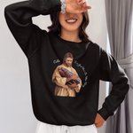 Personalized Jesus Loves Cute Moo Deng Crewneck T-shirt Sweatshirt with Name Religious Christmas Gift for Moo Deng Lovers