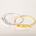 Etoile de Vie Personnalisée Gravée Symbole Médical Alerte Urgence Bracelet ID avec Texte Cadeau pour Famille Ami diabétique Allergie Autisme