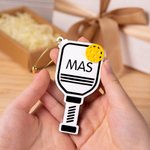 Personalised Acrylic Pickleball Paddle Bag Tag Charm Keychain with Letter Funny Birthday Gift for Pickleball Lover