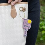 Personalised Acrylic Pickleball Paddle Bag Tag Charm Keychain with Letter Funny Birthday Gift for Pickleball Lover