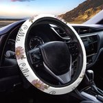 Personalised Watercolour Birth Flower Non-slip Elastic Car Steering Wheel Protective Cover with 1-3 Names Birthday Gift for Family Friend Car Owner