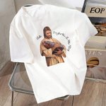 Personalized Jesus Loves Cute Moo Deng Crewneck T-shirt Sweatshirt with Name Religious Christmas Gift for Moo Deng Lovers