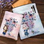 Personalised God Says You Are Bible Verse Cross Flowers Butterfly Book Cover with Front Pocket Christian Birthday Gift for Women Bookworm