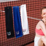 Serviette de sport brodée 100% coton avec clip et monogramme Cadeau de tournoi pour les amoureux du pickleball