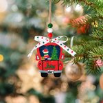 Camión rojo de madera personalizado colgante adorno de Navidad con el nombre y la cinta de Navidad Decoración Regalo para Amigo Familia