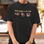 Personnalisé Cartoon Moo Deng Gang Cute Baby Hippo Multicolore T-shirt unisexe Sweatshirt avec nom Cadeau d'anniversaire amusant pour les fans de Moo 