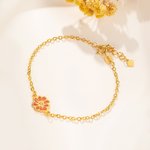 Personalised Adjustable 1-8 Enamel Birth Flowers Bracelet Dainty Jewellery Birthday Mother's Day Gift for Mom Grandma