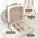 Personalized Portable Birth Flower Cartoon Character PU Leather Jewelry Box with Name Travel Accessories Birthday Gift for Women