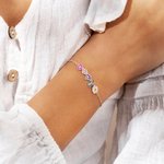 Personalised Adjustable 1-8 Enamel Birth Flowers Bracelet Dainty Jewellery Birthday Mother's Day Gift for Mom Grandma