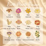 Personalised Adjustable 1-8 Enamel Birth Flowers Bracelet Dainty Jewellery Birthday Mother's Day Gift for Mom Grandma