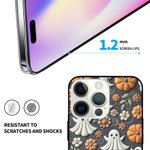 Personalized 3D Relief Effect Ghost Pumpkin Flower Spider Web Phone Case for iPhone with Name Halloween Gift for Family Friend