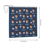 Personalized Multicolor Heart Ice Cream Waterproof Photo Name Shower Curtain with 12 Rust-Proof Grommets Bathroom Decor Birthday Gift for Family Kids