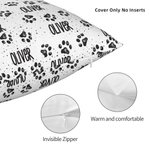 Taie d'oreiller personnalisée Multicolore Paw Name Home Decor Birthday Housewarming Gift for Pet Lover (Cadeau de pendaison de crémaillère pour les am