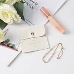 Personalised Dainty Cubic Zircon Adjustable Tennis Bracelet Leather Button Jewellery Pouch Set with Name Wedding Bridal Party Favors for Bridesmaids