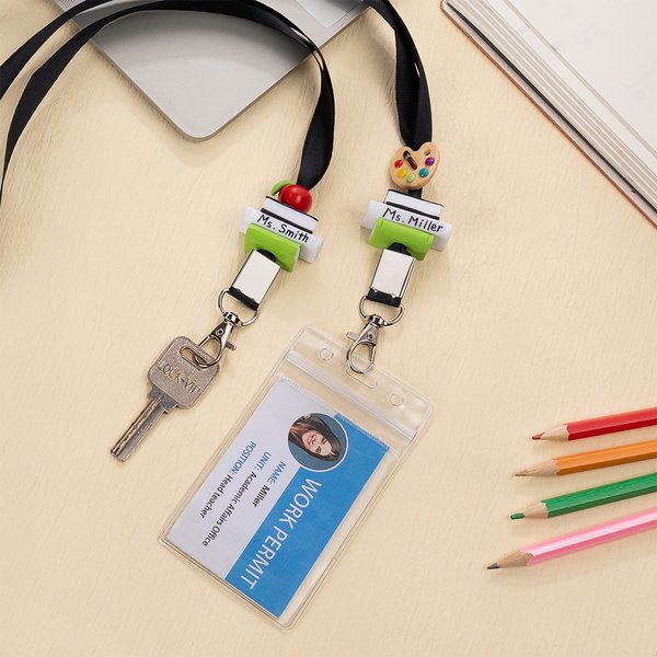 Lanyard personnalisé Volleyball Basketball Apple Books avec nom Cadeau de remerciement pour professeur d'éducation physique