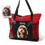 Personalisierte Ölgemälde Tragetasche mit Haustier Porträt Foto und Namen Große Kapazität Geburtstag Jahrestag Geschenk für Tierliebhaber