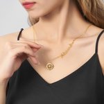 Personalized Minimalist Zircon Compass Necklace with Sideways Name Birthday Anniversary Graduation Gift for Women Travelers