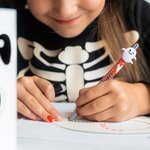 Stylo à bille rechargeable personnalisé pailleté araignée effrayante citrouille fantôme avec nom Halloween École Accessoires de bureau Cadeau pour la 