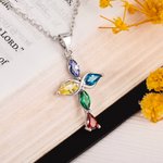 Collana con croce infinita Mobius personalizzata con 5 pietre di nascita Gioielli cristiani minimalisti Regalo di Natale per battesimo e compleanno pe