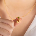 Personalized 1-6 Heart Star Birthstone Pendants Necklace with Engraved Initial Birthday Anniversary Valentine's Day Gift for Women