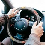 Personalised Watercolour Birth Flower Non-slip Elastic Car Steering Wheel Protective Cover with 1-3 Names Birthday Gift for Family Friend Car Owner