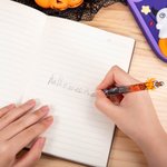 Stylo à bille rechargeable personnalisé pailleté araignée effrayante citrouille fantôme avec nom Halloween École Accessoires de bureau Cadeau pour la 