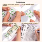 Personalisierter Mehrfarbiger Geldspar-Challenge A5 Binder mit Geburtsblume Namen 100 Umschläge Budget Planer Ringbuch Geburtstag Geschenk für Familie