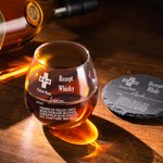 Personalisiertes Whisky Glas und Schiefer Untersetzer mit Laser Gravur Namen Lustige Rezept Vatertag Geschenk für Opa Papa