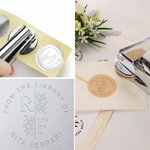 Timbro a secco personalizzato per libri Ex Libris manuale con iniziali e nome regalo di Natale per lettori amanti dei libri