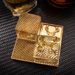 Cubitera de latón con iniciales de whisky grabadas y personalizadas con diseños de sellos y pinza Accesorio de bar Regalo de fiesta para barman