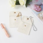 Personalised Dainty Cubic Zircon Adjustable Tennis Bracelet Leather Button Jewellery Pouch Set with Name Wedding Bridal Party Favors for Bridesmaids