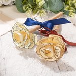 Personalized Rustic Paper Rose Topper Twine Wrapped Floral Pen with Initials Names and Ribbon for Guest Book Wedding Party Decor Gift for Couple