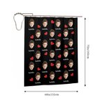 Personalized Multicolor Heart Ice Cream Waterproof Photo Name Shower Curtain with 12 Rust-Proof Grommets Bathroom Decor Birthday Gift for Family Kids