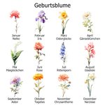 Personalisierter Mehrfarbiger Geldspar-Challenge A5 Binder mit Geburtsblume Namen 100 Umschläge Budget Planer Ringbuch Geburtstag Geschenk für Familie