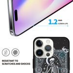 Coque iPhone Vintage Personnalisée avec Nom Design Squelette Tarot Cadeau Halloween Anniversaire pour Amoureux de Gothique
