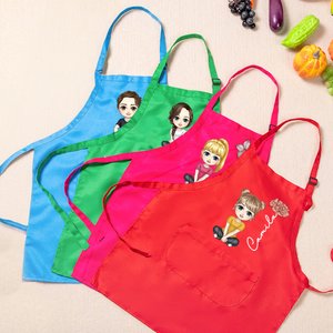 Gepersonaliseerd Cartoon Karakter Geboorte Bloem Naam Verstelbaar Kid Schort Chef Muts Set met Zak voor Koken Kerst Verjaardag Gift voor Jongens Meisjes