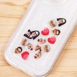 Personalised Shell Pattern Funny Shaker Assemblable Phone Case with Face Photo and Heart Shaking Charms for iPhone Birthday Gift for Family Friends