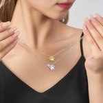Personalized 1-4 Bubble Pet Paws Necklace with Engraved Name Minimalist Birthday Anniversary Gift for Cat Dog Pet Lovers
