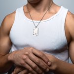 Personligt kors Bibelord Halsband för män med födelsesten och graverat namn Trossmycke Första nattvarden Dopgåva för kristen