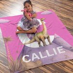 Personalized Cute Dinosaur Soft Throw Blanket with Initial Name Birthday Home Decor Baby Shower Gift for Kids