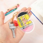 Personalisierte Bleistift Apple Design Acryl anfängliche Schlüsselanhänger mit Namen Geburtstag Anerkennung Dankeschön Geschenk für Lehrer